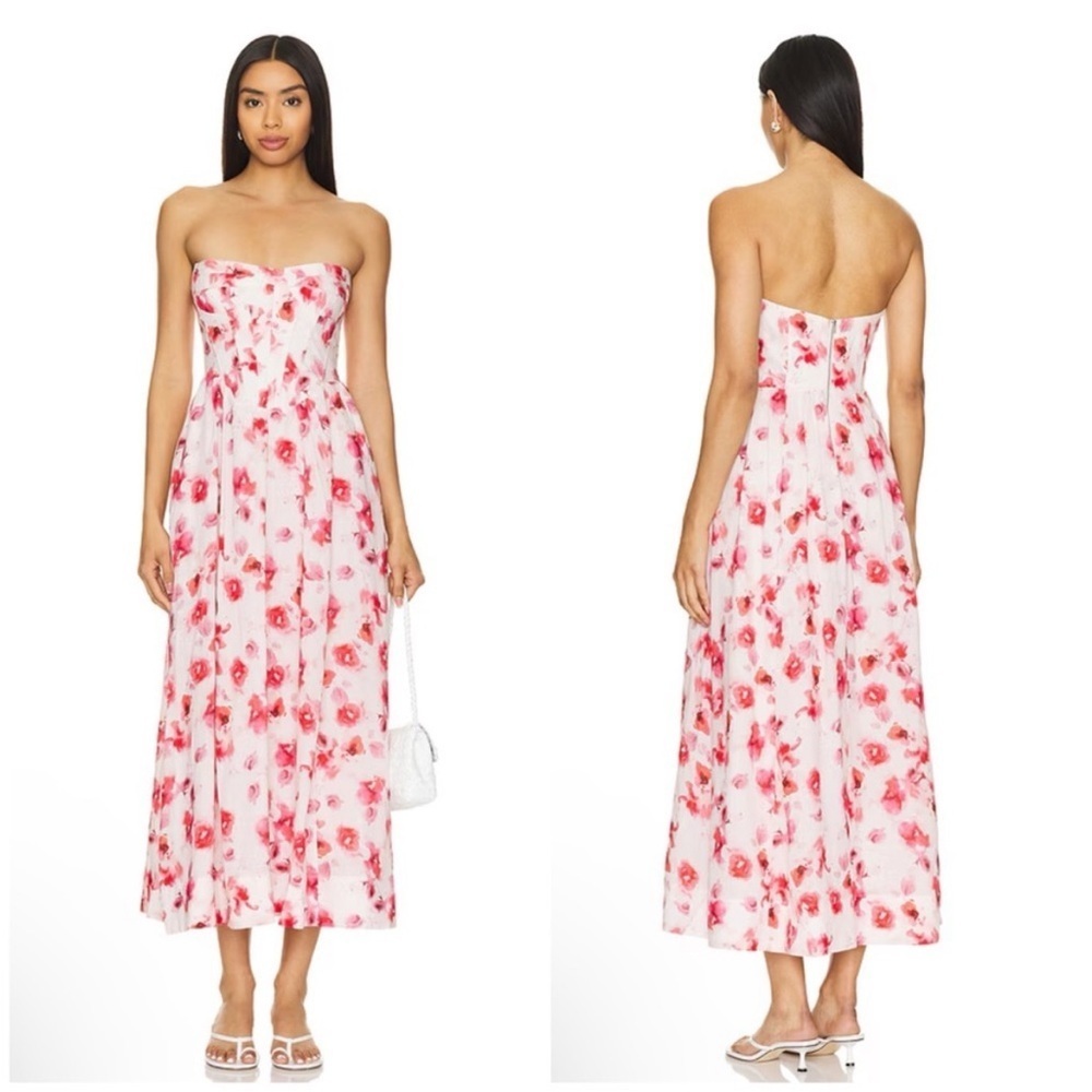 Bardot Lola Midi Dress in Hot Pink Floral